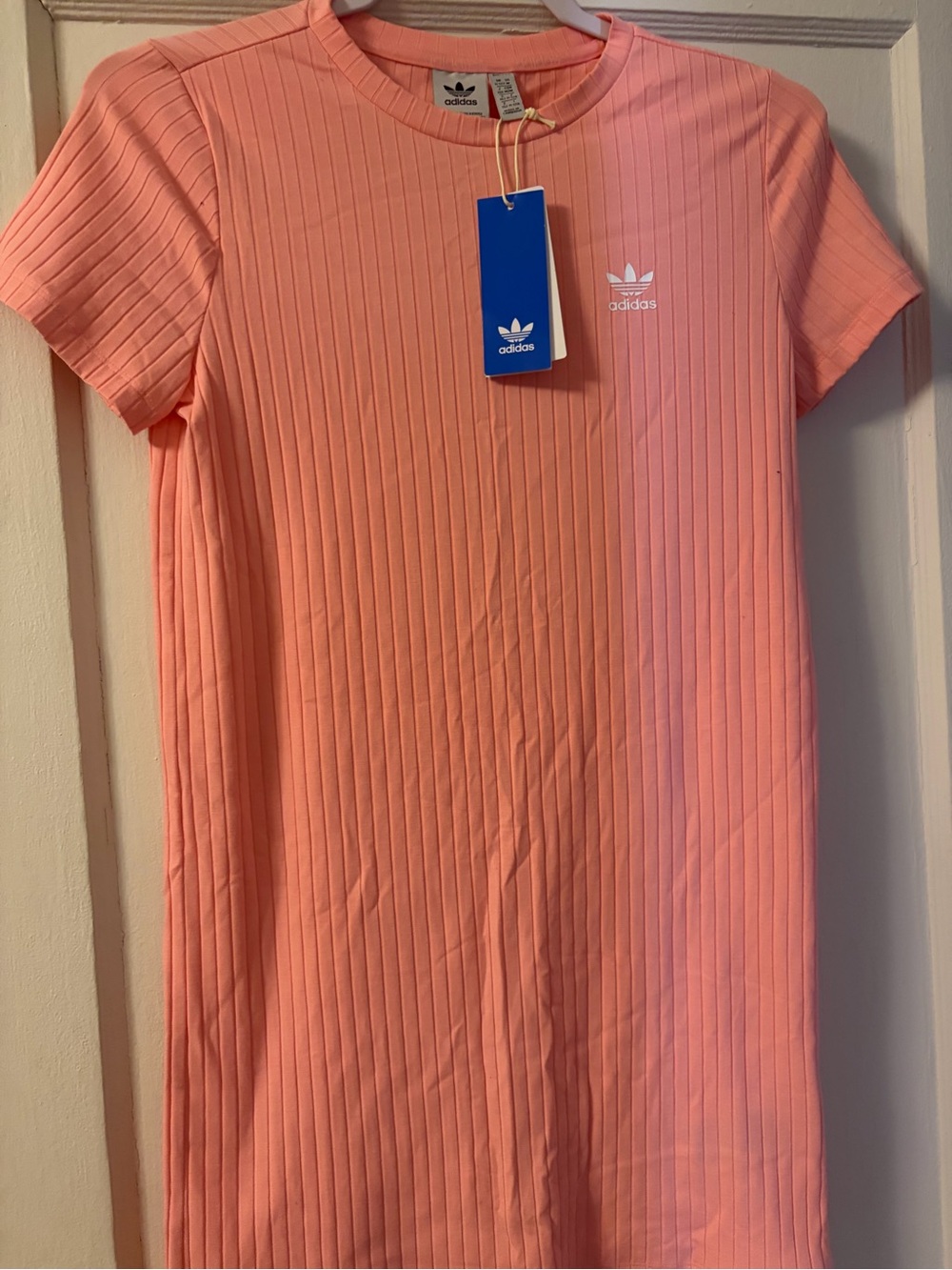 adidas Girls' Ribbed Pink Casual Dress - Picture 2 of 6